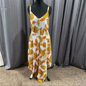 Ivy Street sleeveless wide leg floral print jumpsuit size XL